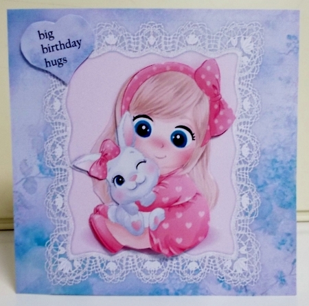 Cute Girl Bunny Mini Kit 7x7 by Pam Stubley