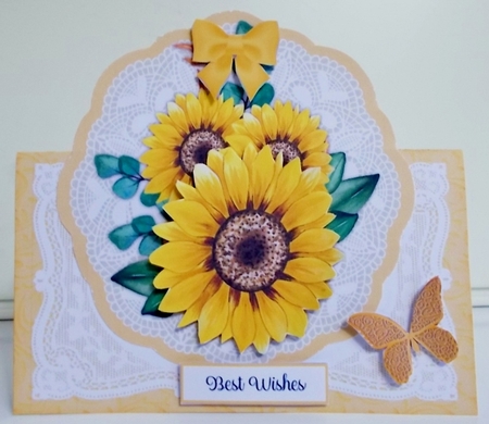 Sunflower All Occasions 7 x 7 Shaped Card by Pam Stubley