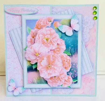 Peach Flowers - Multi-Layer Card Mini Kit by Pam Stubley