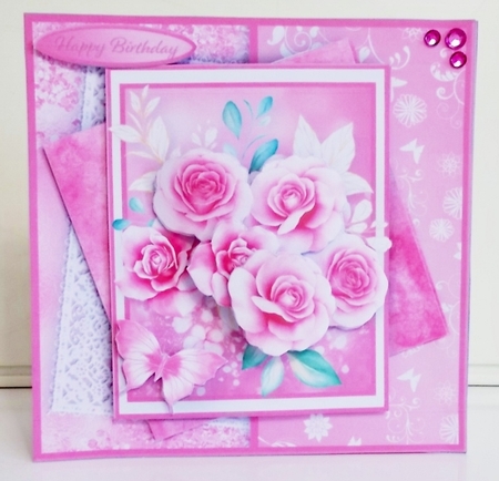Pink Roses - Multi-Layer Card Mini Kit by Pam Stubley