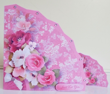 Pink Cluster - Fan-Shaped Card Mini Kit by Pam Stubley