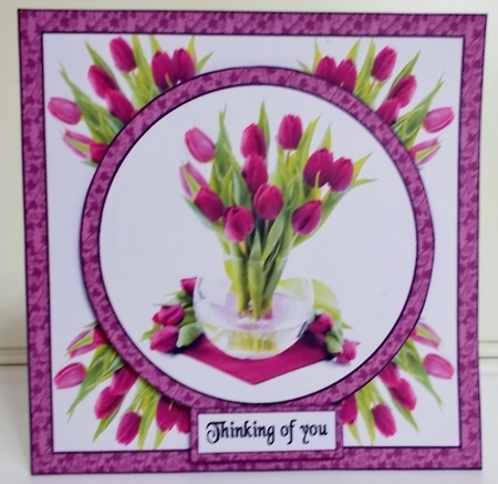 Vase of purple tulips by Pam Stubley