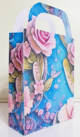 Pink and blue floral gift bag 9 by Pam Stubley