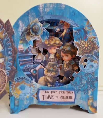 Steam Tinker BlueBehind the Door Card by Pam Stubley