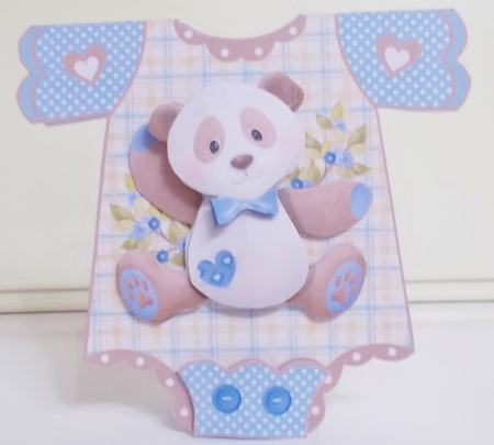 Boy Panda Onesie Card by Pam Stubley