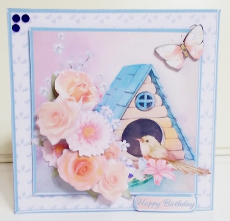 Birdhouse - Decoupage Card and Envelope Mini Kit by Pam Stubley