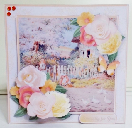 Feeding the Ducks - Decoupage Card and Envelope Mini Kit by Pam Stubley
