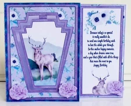 Highland Stag aperture card by Pam Stubley