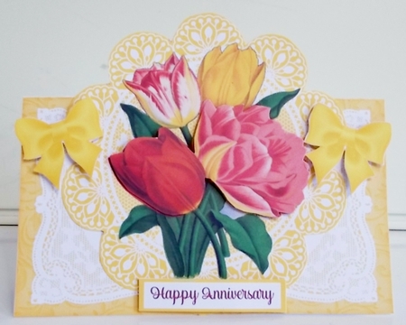 Easter Tulips All Occasions 7 x 7 Shaped Card by Pam Stubley