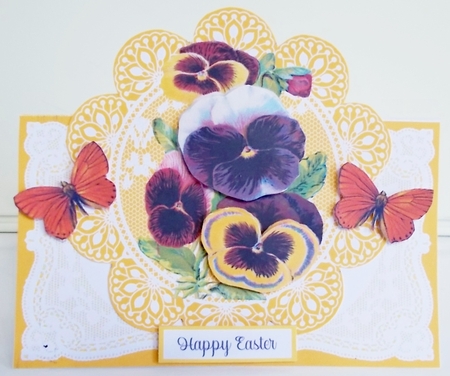Perfect Pansies All Occasions 7 x 7 Shaped Card by Pam Stubley