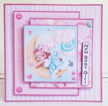  New Baby Girl Layered Card by Pam Stubley