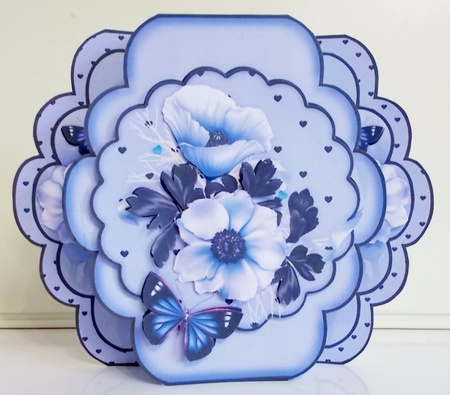 Poppy Dreams in Blue - Quick & Easy Pop-out Card Mini-Kit by Pam Stubley
