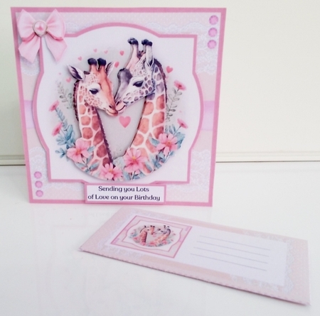 For the Love of Giraffes #2 - REQUESTED - (7x7 inch square card kit) by Pam Stubley