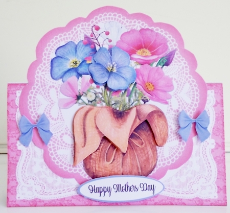 Bouquet of Spring Flowers All Occasions Shaped Card by Pam Stubley