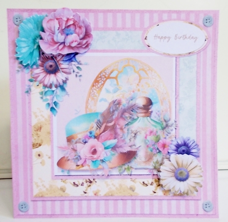 Windows on Summer 4: Floral Hat & Perfume Bottle 7 x 7 Card Mini Kit, 7 Sheets by Pam Stubley