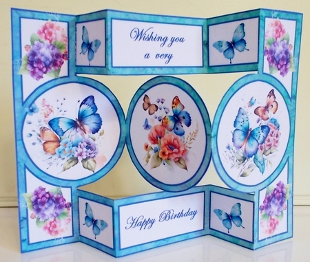 Circle shutter Blue butterflies by Pam Stubley