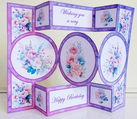 Circle shutter Pastel flowers by Pam Stubley