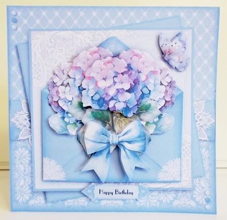 Hydrangea Envelope Card kit by Pam Stubley