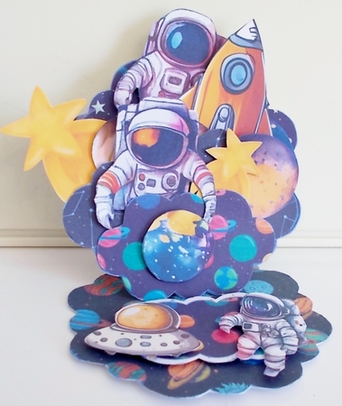 Space pocket easel card mini kit(larger bits for easier cutting) by Pam Stubley
