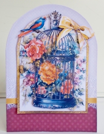 Floral Birdcage Shaped Card Kit-4 by Pam Stubley