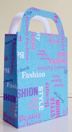 Blue denim word art gift bag 4 by Pam Stubley