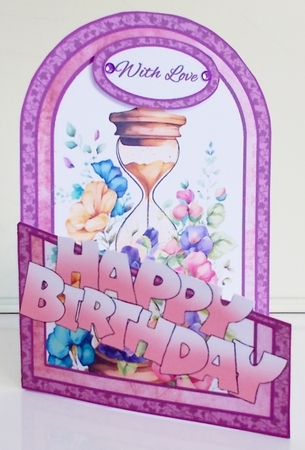 Cutaway Hourglass birthday by Pam Stubley