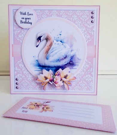Magnolia Swan (7x7 inch square card kit) by Pam Stubley