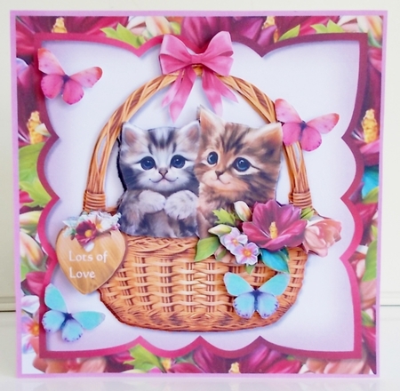 Kittens In basket Mini Kit by Pam Stubley