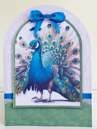 Ravishing Peacock Shaped Card Kit-1 by Pam Stubley