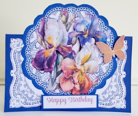 Birth Month February Iris & All Occasions 7 x 7 Shaped Cards  by Pam Stubley