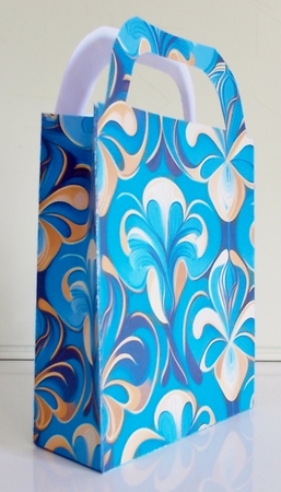 Blue and gold patterned gift bag 5 by Pam Stubley