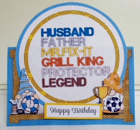 Husband Father All Occasions 7 x 7 Shaped Card by Pam Stubley