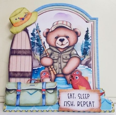 Beary Fishy 1 XL Shaped Card Kit by Pam Stubley
