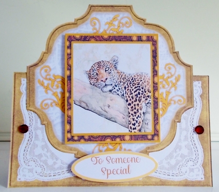 Big Cats Cheetah All Occasions 7 x 7 Shaped Card by Pam Stubley