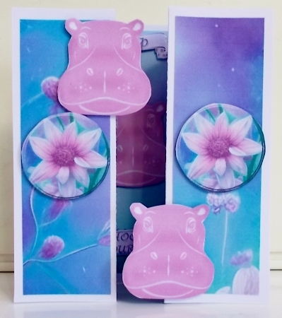 Hip Hip Birthday Hippo Quad fold card mini kit by Pam Stubley