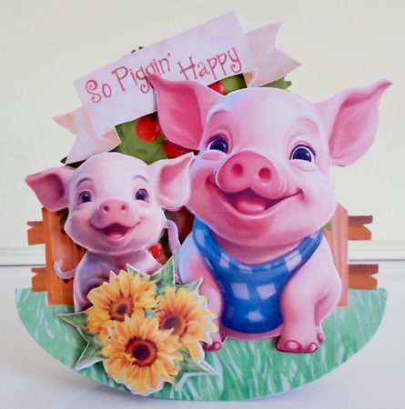 Cmon Get Happy on the Farm 2 1 Rocker Card by Pam Stubley
