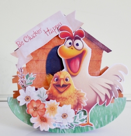 Cmon Get Happy on the Farm 3 1 Rocker Card by Pam Stubley