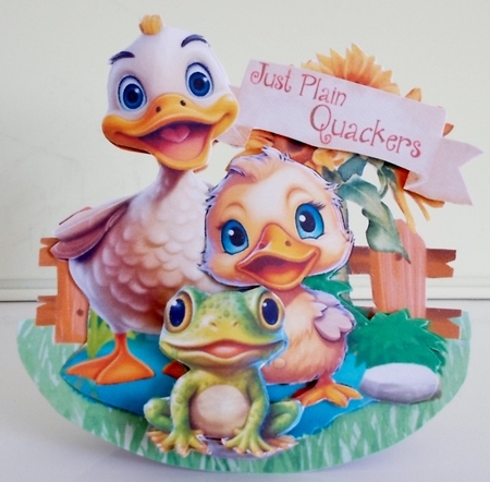 Cmon Get Happy on the Farm 5  Rocker Card by Pam Stubley