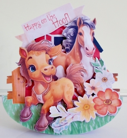 Cmon Get Happy on the Farm 6  Rocker Card by Pam Stubley