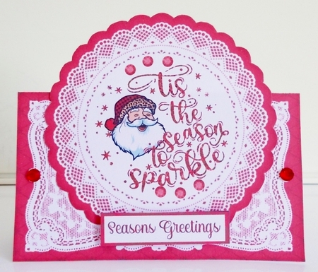 Tis The Season To Sparkle 7 x 7 Shaped Card by Pam Stubley