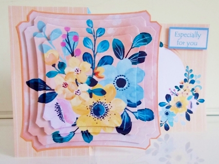 Floral Pyramage Fold Back Card with Various Sentiments 4 by Pam Stubley