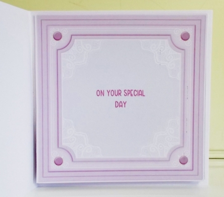 Pink frame with lace 7x7ins Insert 3 by Pam Stubley