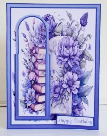 Birthday Vintage Book Stack Bookmark Card by Pam Stubley