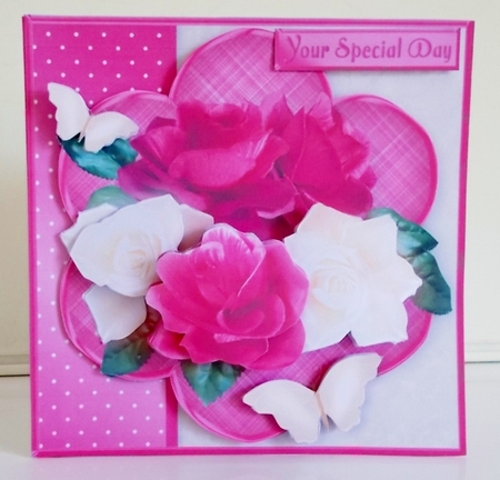 Pink and Cream Posy - Decoupage Card Mini Kit by Pam Stubley