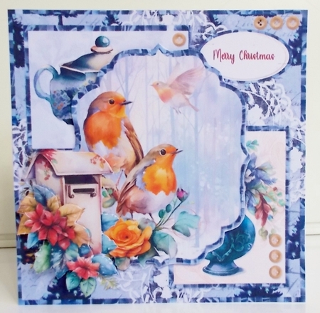 Winter Birds 3:Robins 7 x 7 Card Mini Kit, 8 Sheets  by Pam Stubley