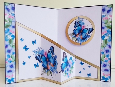 Diagonal pop-out Blue butterflies by Pam Stubley