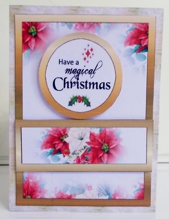 Diagonal pop-out Poinsettia bouquet by Pam Stubley