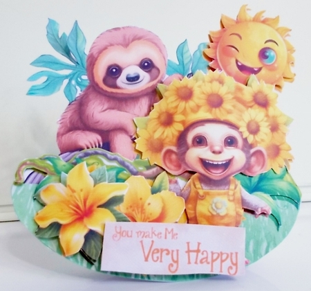 Cmon Get Happy with Sunny Friends 5 Rocker Card by Pam Stubley