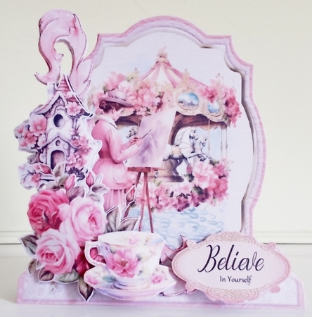 Vintage Rose 5 XL Shaped Card Kit by Pam Stubley