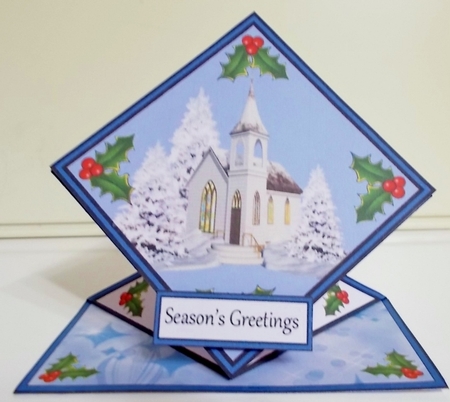 Spring top White Church & holly by Pam Stubley